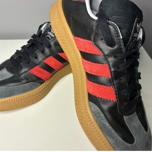 Adidas Black and Red Samba with Gum Sole women’s 7.5